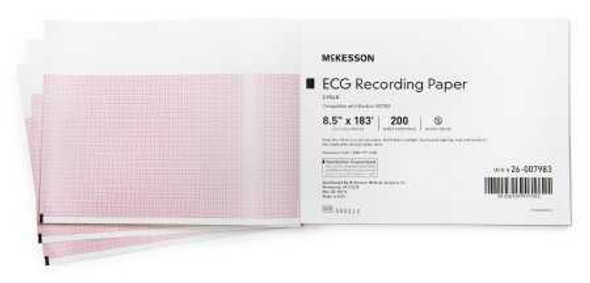 ECG Recording Paper McKesson 8-1/2 Inch X 183 Foot Z-Fold 26-007983 Case/2000 26-007983 MCK BRAND 952265_CS
