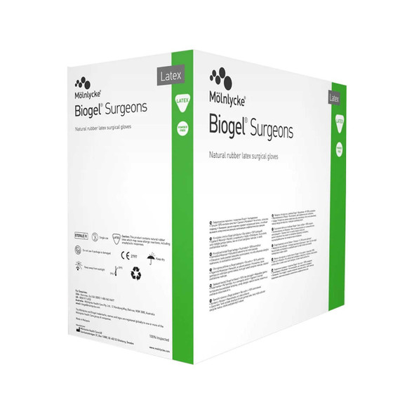 Surgical Glove Biogel Surgeons Sterile Straw Powder Free Latex Hand Specific Micro-Textured Not Chemo Approved Size 8.5 30485 Box/50 30485 MOLNLYCKE HEALTH CARE US LLC 184864_BX