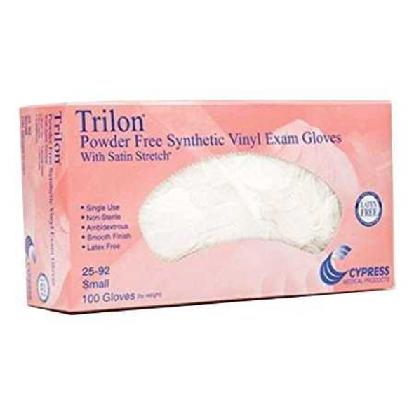 Exam Glove Trilon NonSterile Clear Powder Free Vinyl Ambidextrous Smooth Not Chemo Approved Small WITH PROP. 65 WARNING 25-92 Case/1000 25-92 MCK BRAND 264524_CS