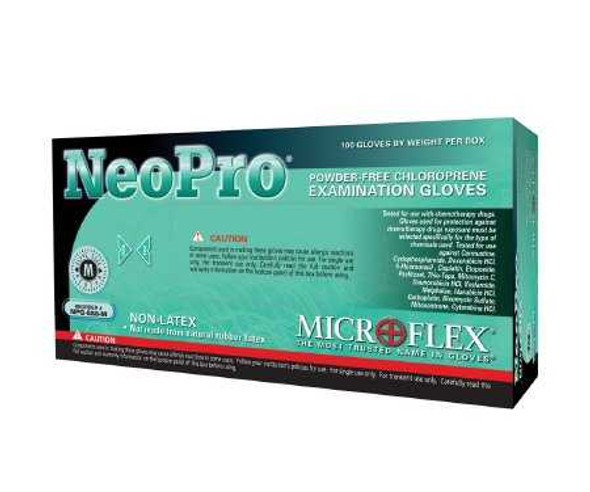 Exam Glove NeoPro NonSterile Green Powder Free Neoprene Ambidextrous Textured Fingertips Chemo Tested Medium NPG-888-M Case/1000 NPG-888-M MICROFLEX MEDICAL 466031_CS