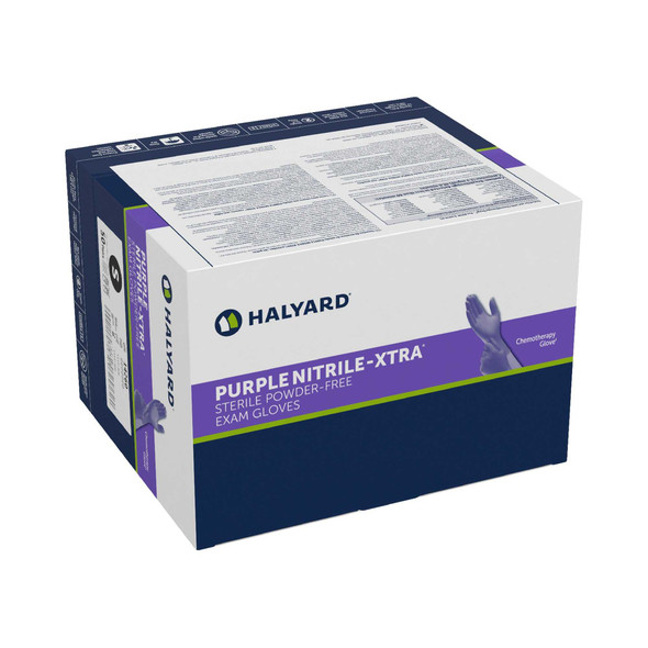 Exam Glove Purple Nitrile-Xtra Sterile Pair Purple Powder Free Nitrile Ambidextrous Textured Fingertips Chemo Tested Small 14260 Box/50 14260 HALYARD SALES LLC 1042397_BX