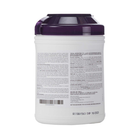 Surface Disinfectant Super Sani-Cloth Premoistened Wipe 160 Count Canister Manual Pull Alcohol Scent Q55172 CN/160 Q55172 PDI/NICE-PAK 928732_CN