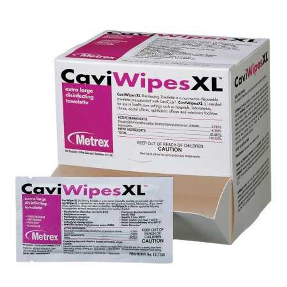 Surface Disinfectant CaviWipes Wipe 50 Count Individual Packet Manual Pull 13-1155 Case/300 METREX 496463_CS
