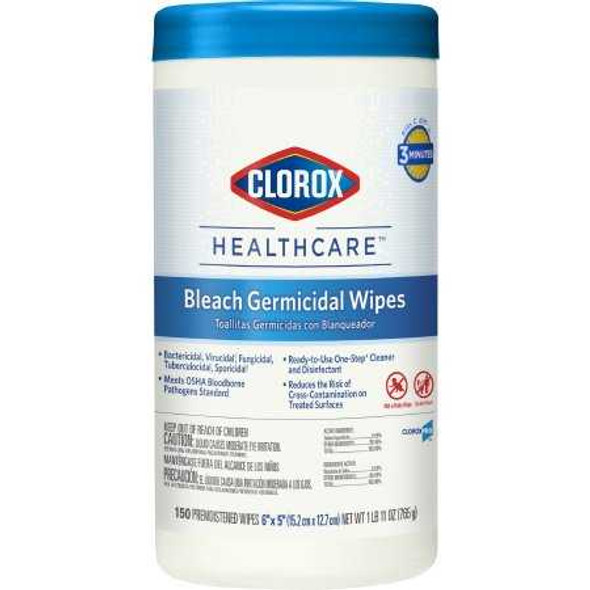 Surface Disinfectant Cleaner Clorox Healthcare Premoistened Wipe 150 Count Canister Manual Pull Unscented 30577 Pack/150 30577 SAALFELD REDISTRIBUTION 726380_PK