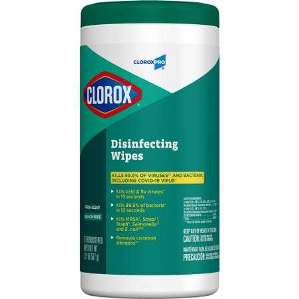 Surface Disinfectant Clorox Wipe 75 Count Canister Manual Pull Fresh Scent 15949 Box/75 15949 SAALFELD REDISTRIBUTION 908190_BX