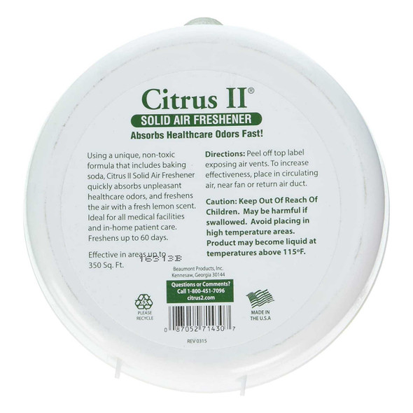 Air Freshener Citrus II Solid 8 oz. Container Automatic Fresh Lemon Scent 636471430 Each/1 THE PALM TREE GROUP 629143_EA