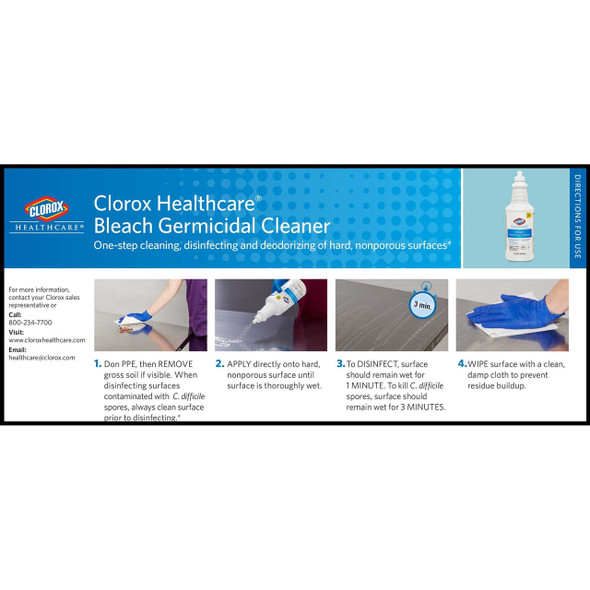 Surface Disinfectant Cleaner Clorox Healthcare Liquid 32 oz. Bottle Manual Squeeze 68832 Each/1 68832 SAALFELD REDISTRIBUTION 369427_EA