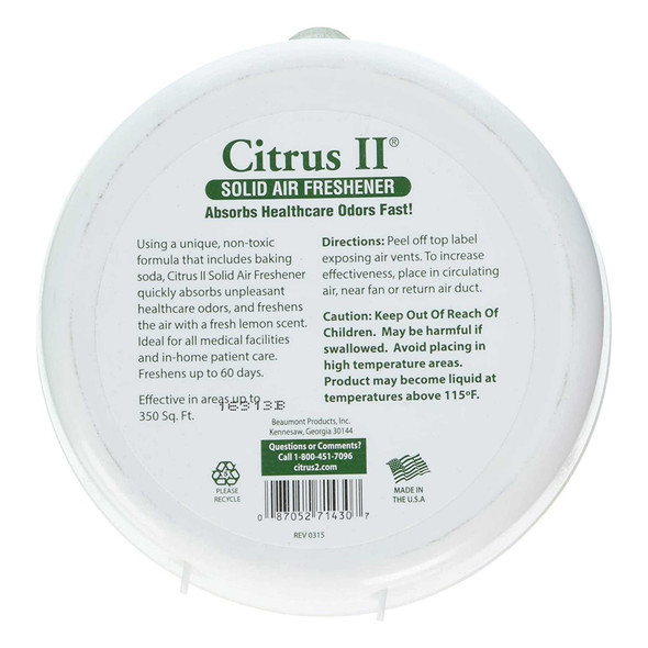 Air Freshener Citrus II Solid 8 oz. Container Automatic Fresh Lemon Scent 636471430 Case/12 THE PALM TREE GROUP 629143_CS