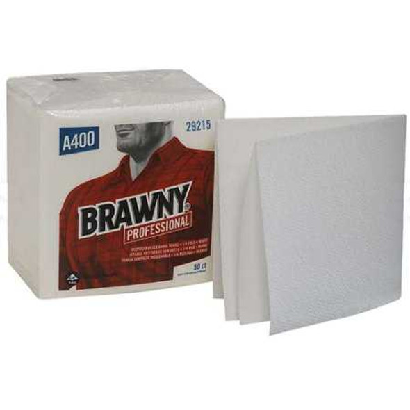 Brawny Industrial Task Wipe Medium Duty White NonSterile Airlaid Bonded Cellulose 13 X 13 Inch Reusable 29215 Case/800 29215 GEORGIA PACIFIC FT JAMES DIV 362586_CS