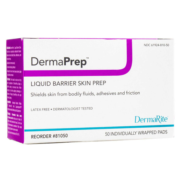 Skin Barrier Wipe DermaPrep Isopropyl Alcohol Individual Packet 81050 Box/50 81050 DERMARITE INDUSTRIES LLC 988359_BX
