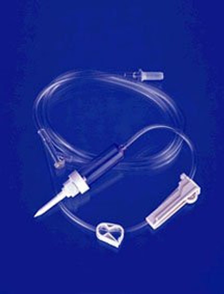 Primary IV Administration Set ExeLInt® Gravity 1 Port 15 Drops / mL Drip Rate Without Filter 78 Inch Tubing Solution Without Flow Regulator 29081 Case of 50