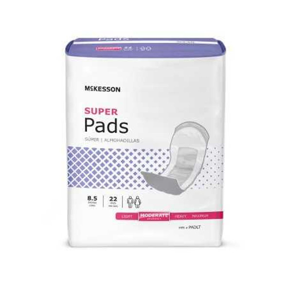 Bladder Control Pad McKesson Regular 8-1/2 Inch Length Moderate Absorbency Polymer Unisex Disposable PADLT Bag/1 PADLT MCK BRAND 884158_BG