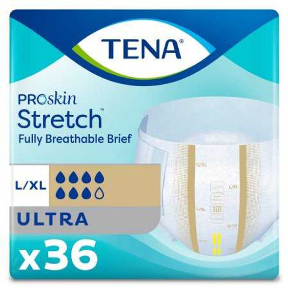 Adult Incontinent Brief TENA Stretch Ultra Tab Closure Large / X-Large Disposable Heavy Absorbency 67803 Case/72 67803 SCA PERSONAL CARE 871836_CS