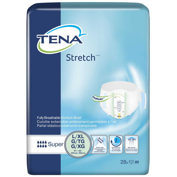Adult Incontinent Brief TENA Stretch Super Tab Closure Large / X-Large Disposable Heavy Absorbency 67903 Case/2 67903 SCA PERSONAL CARE 670605_CS