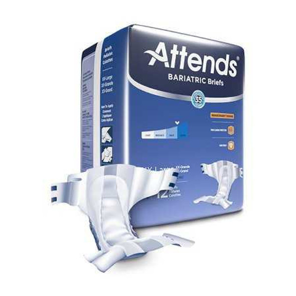 Unisex Adult Incontinence Brief Attends® Bariatric 2X-Large Disposable Heavy Absorbency DD50 Case of 48 DD50 Attends® Bariatric 950227_CS