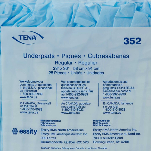 Underpad TENA 23 X 36 Inch Disposable Fluff Moderate Absorbency 352 Case/150 352 SCA PERSONAL CARE 762735_CS