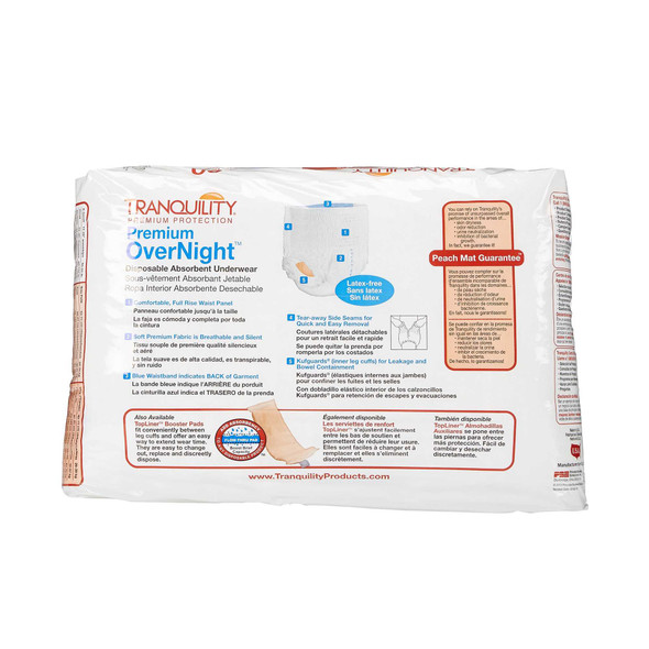 Adult Absorbent Underwear Tranquility Premium OverNight Pull On Small Disposable Heavy Absorbency 2114 Case/80 2114 PRINCIPAL BUSINESS ENT., INC. 665228_CS