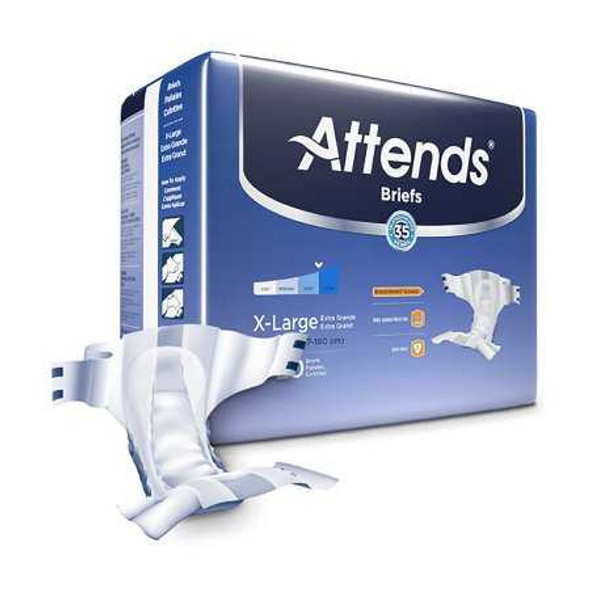 Adult Incontinent Brief Attends DermaDry Tab Closure X-Large Disposable Moderate Absorbency DDA40 Case/60 DDA40 ATTENDS HEALTHCARE PRODUCTS 959160_CS