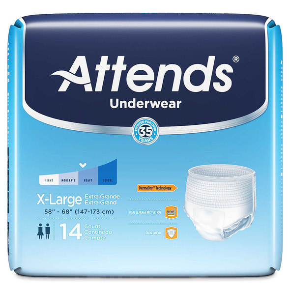 Adult Absorbent Underwear Attends Pull On X-Large Disposable Moderate Absorbency AP0740 Bag/1 AP0740 ATTENDS HEALTHCARE PRODUCTS 522095_BG