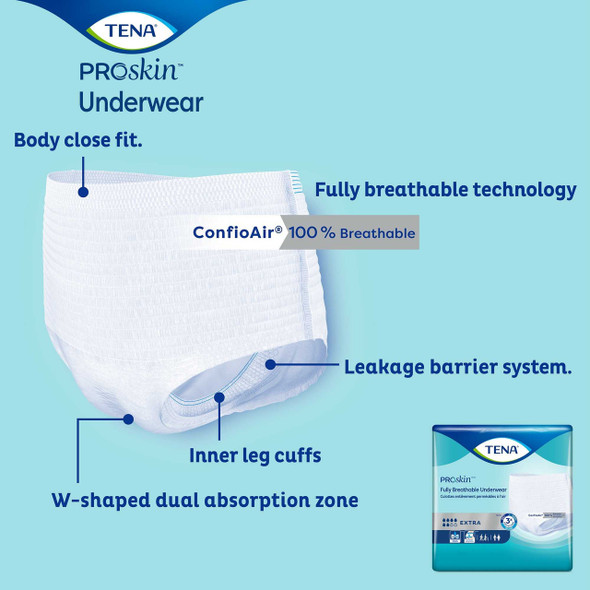 Adult Absorbent Underwear TENA Extra Pull On Large Disposable Heavy Absorbency 72332 BG/16 72332 SCA PERSONAL CARE 978893_BG