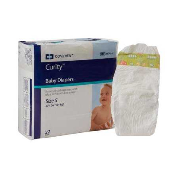 Unisex Baby Diaper Curity™ Size 5 Disposable Heavy Absorbency 80048A Bag of 22 80048A Curity™ 724686_BG