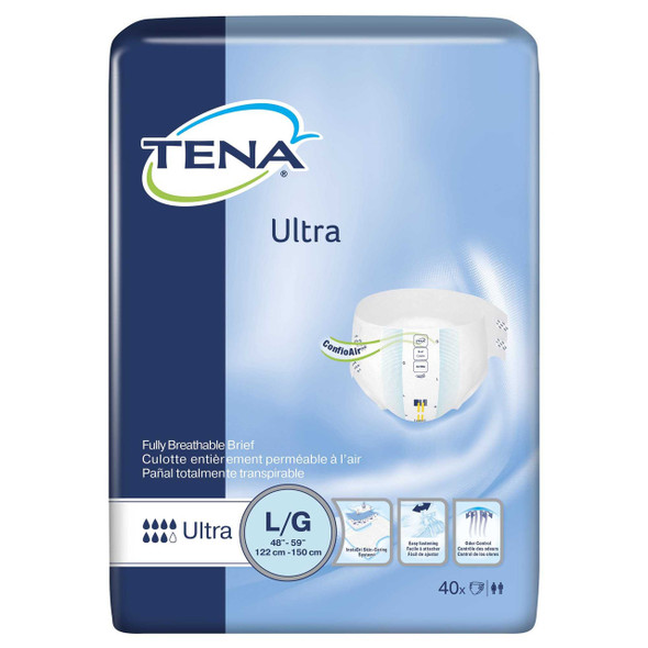 Unisex Adult Incontinence Brief TENA® Ultra Large Disposable Heavy Absorbency 67351 Case of 6 67351 TENA® Ultra 580352_CS