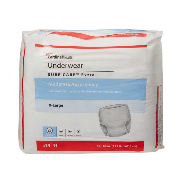 Adult Absorbent Underwear Simplicity Pull On X-Large Disposable Moderate Absorbency 1850 BG/14 1850 KENDALL HEALTHCARE PROD INC. 814885_BG