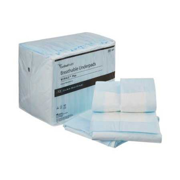 Low Air Loss Underpad Wings Breathable Plus 23 X 36 Inch Disposable Fluff / Polymer Heavy Absorbency 988 Bag/1 988 KENDALL HEALTHCARE PROD INC. 239551_BG