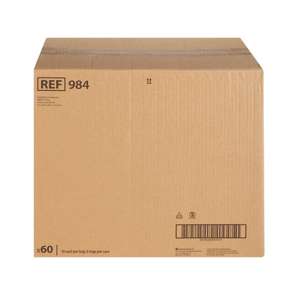 Disposable Underpad Wings™ Breathable Plus 30 x 36 Inch Fluff / Polymer Heavy Absorbency 984 Bag of 10 984 Wings™ Breathable Plus 533483_BG