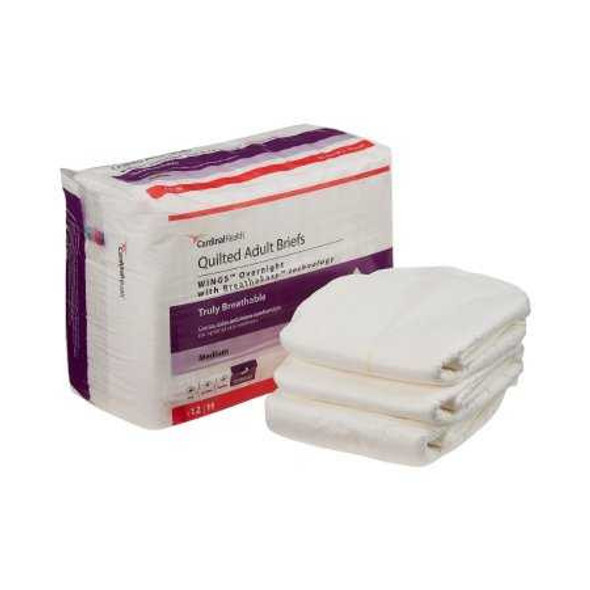 Unisex Adult Incontinence Brief Wings™ Overnight Medium Disposable Heavy Absorbency 67033 Bag of 1 67033 Wings™ Overnight 662535_BG