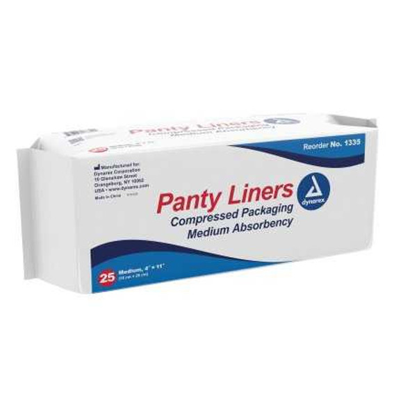 Bladder Control Pad Dynarex® 4 x 11 Inch Moderate Absorbency Wood Pulp / Polypropylene / Tissue Core One Size 1335 Pack of 25 1335 Dynarex® 826635_PK