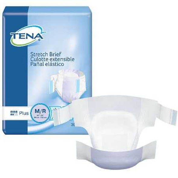 Adult Incontinent Brief TENA Stretch Plus Tab Closure Medium Disposable Moderate Absorbency 67602 Pack/36 67602 SCA PERSONAL CARE 959405_PK