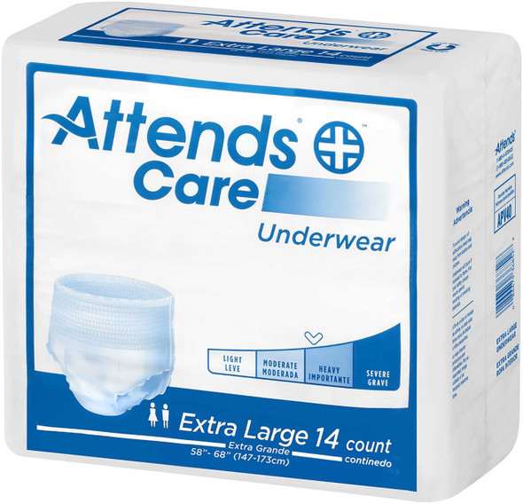 Adult Absorbent Underwear Attends Pull On X-Large Disposable Moderate Absorbency APV40100 BG/25 APV40100 ATTENDS HEALTHCARE PRODUCTS 1028713_BG