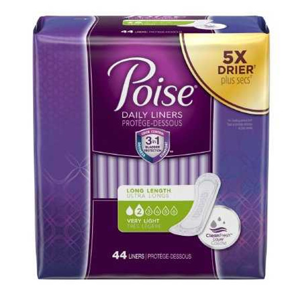 Incontinence Liner Poise 8-1/2 Inch Length Light Absorbency Polyacrylate Female Disposable 19304 Case/264 19304 KIMBERLY CLARK PROFESSIONAL & 938558_CS