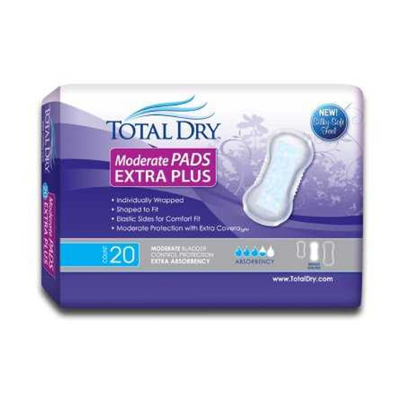 Bladder Control Pad TotalDry 13-3/4 Inch Length Moderate Absorbency Polymer Female Disposable SP1563 Case/180 SP1563 SECURE PERSONAL CARE PRODUCTS 975706_CS
