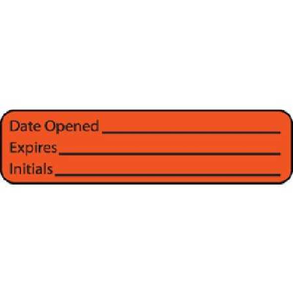 Pre-Printed / Write On Label MedVision® Advisory Label Orange Paper DATE OPENED____/EXPIRE___/Initials Black Quality Control Label 5/16 x 1-1/4 Inch MV01FO1939 Roll of 1 MV01FO1939 MedVision® 988229_RL