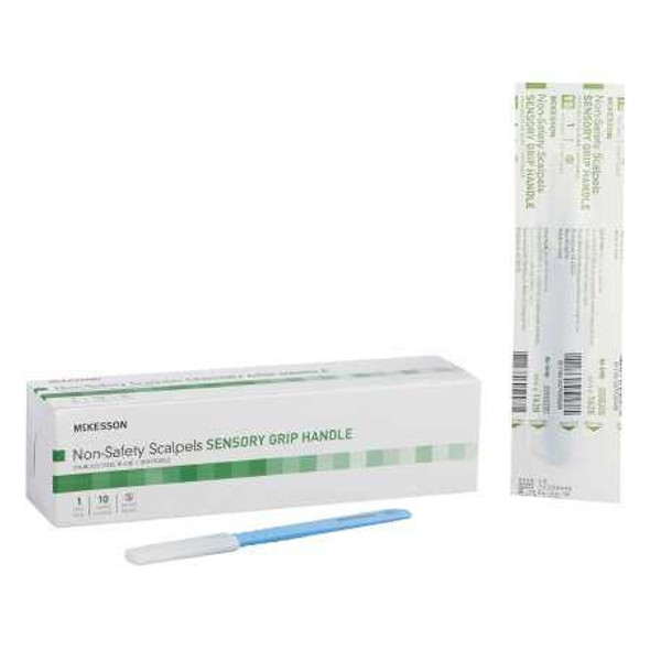 McKesson Scalpel Size 15 Stainless Steel / Plastic Sensory Grip Handle Sterile Disposable 1628 Box/10 1628 MCK BRAND 911765_BX