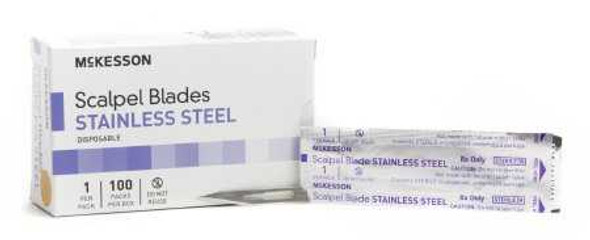 McKesson Brand Surgical Blade Stainless Steel Size 11 Sterile Disposable 16-63611 Box/100 16-63611 MCK BRAND 1029068_BX