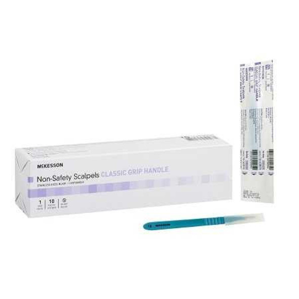 McKesson Scalpel NonSafety Size 15 Stainless Steel / Plastic Classic Grip Handle Sterile Disposable 16-63815 Case/100 16-63815 MCK BRAND 1029066_CS