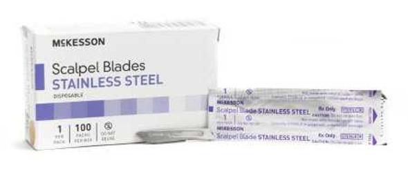 McKesson Brand Surgical Blade Stainless Steel Size 10 Sterile Disposable 16-63610 Box/100 MCK BRAND 1029067_BX