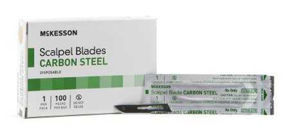 McKesson Brand Surgical Blade Carbon Steel Size 10 Sterile Disposable 1632 BOX/1 MCK BRAND 862685_BX