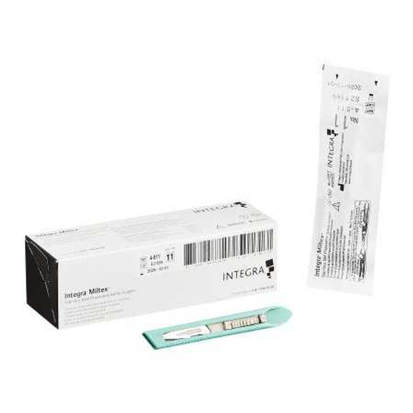 Miltex Safety Scalpel Size 11 Stainless Steel / Plastic Sterile Disposable 4-511 Box/10 4-511 INTEGRA YORK PA (MILTEX) 454984_BX