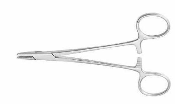 Needle Holder McKesson Argent 5-1/2 Inch Serrated Jaws Ring Handle 43-1-832 Each/1 43-1-832 MCK BRAND 487445_EA