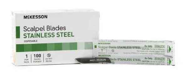 McKesson Brand Surgical Blade Stainless Steel Size 10 Sterile Disposable 1640 Box/100 1640 MCK BRAND 854369_BX