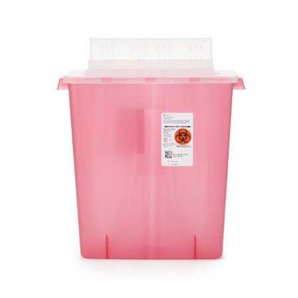 Multi-purpose Sharps Container In-Room 1-Piece 16.25H X 13.75W X 6D Inch 3 Gallon Translucent Red Base Horizontal Entry Lid 85221R Each/1 85221R KENDALL HEALTHCARE PROD INC. 206348_EA