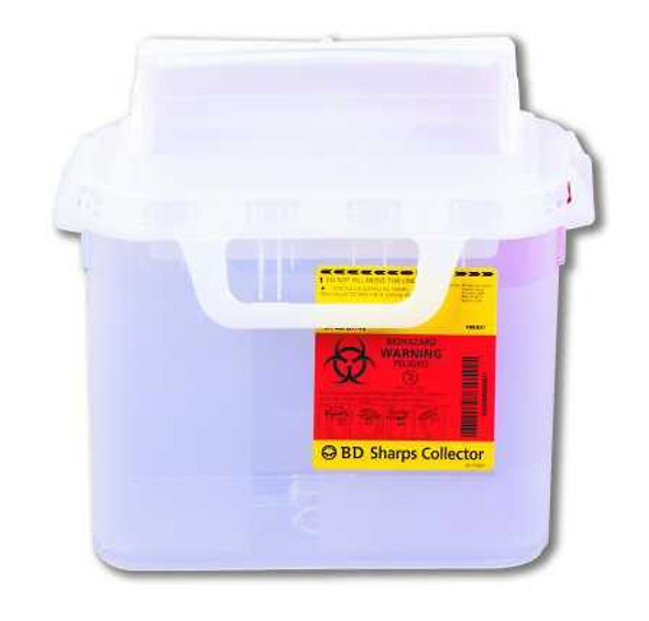 Multi-purpose Sharps Container 1-Piece 10.75H X 10.75W X 4D Inch 5.4 Quart Pearl Base Horizontal Entry Lid 305444 Each/1 305444 BECTON-DICKINSON 206130_EA