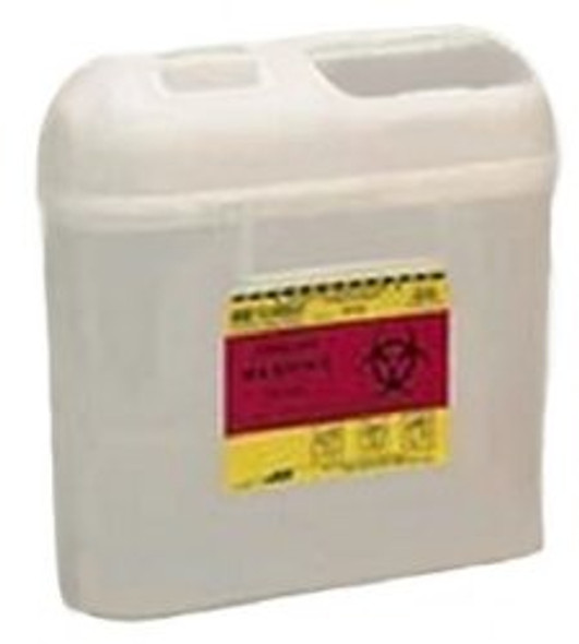 Sharps Container BD™ Pearl Base 11-7/10 H x 11-3/5 W x 4-1/2 D Inch Horizontal Entry 1.35 Gallon 305425 Case of 12