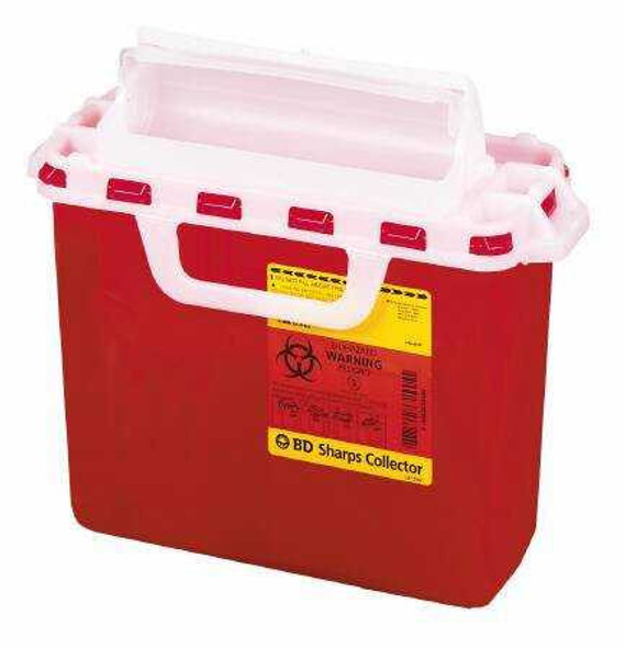 Multi-purpose Sharps Container 1-Piece 12H X 13.5W X 6D Inch 2 Gallon Red Base Horizontal Entry Lid 305435 Case/10 305435 BECTON-DICKINSON 326023_CS