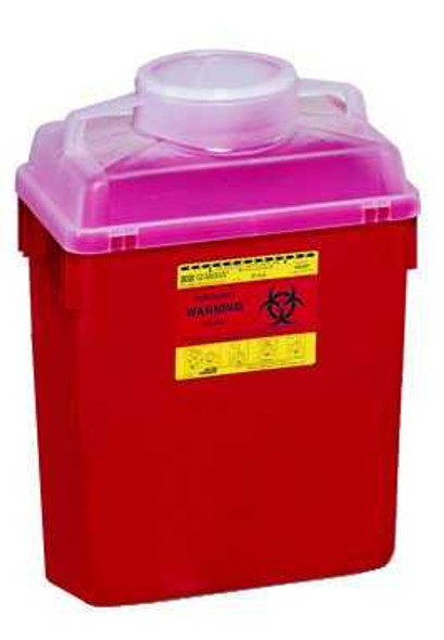 Multi-purpose Sharps Container 1-Piece 17.5H X 12.5W X 8.5D Inch 6 Gallon Red Base Vertical Entry Lid 305457 Each/1 305457 BECTON-DICKINSON 199498_EA