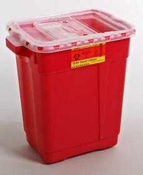 Multi-purpose Sharps Container 1-Piece 18H X 7.5W X 10.5D Inch 9 Gallon Red Base Vertical Entry Lid 305602 Case/8 305602 BECTON-DICKINSON 457101_CS